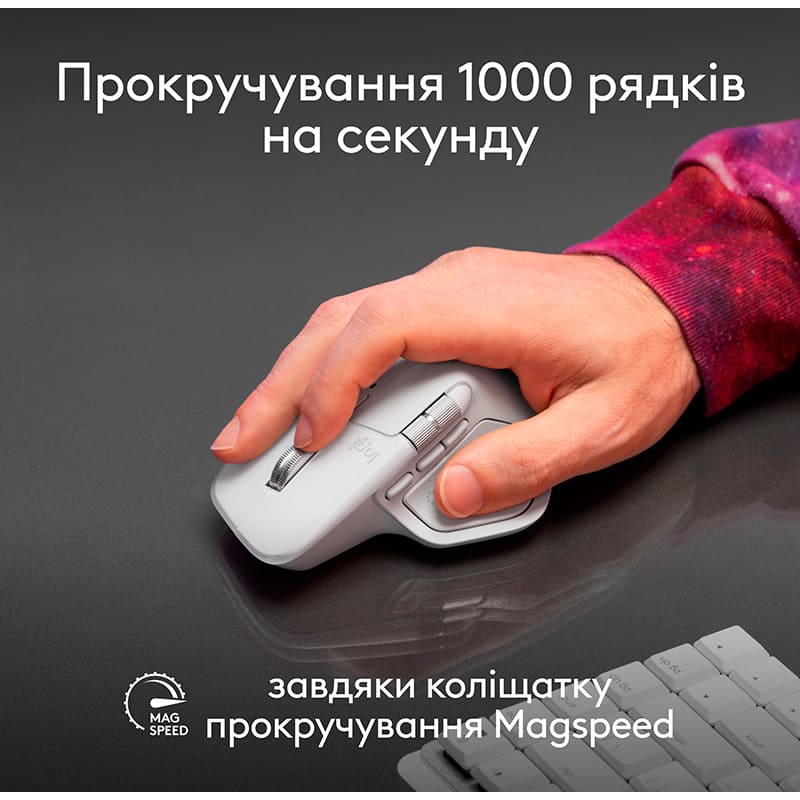 Зображення Миша LOGITECH MX Master 4 для Mac Performance Wireless Space Black (L910-007577)