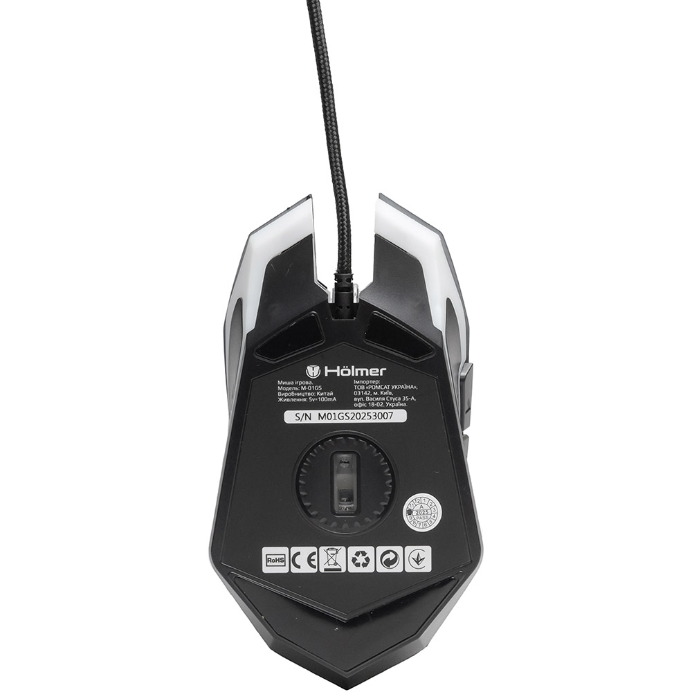 Мышь HOLMER M-01GS Black/Silver Тип сенсора оптический