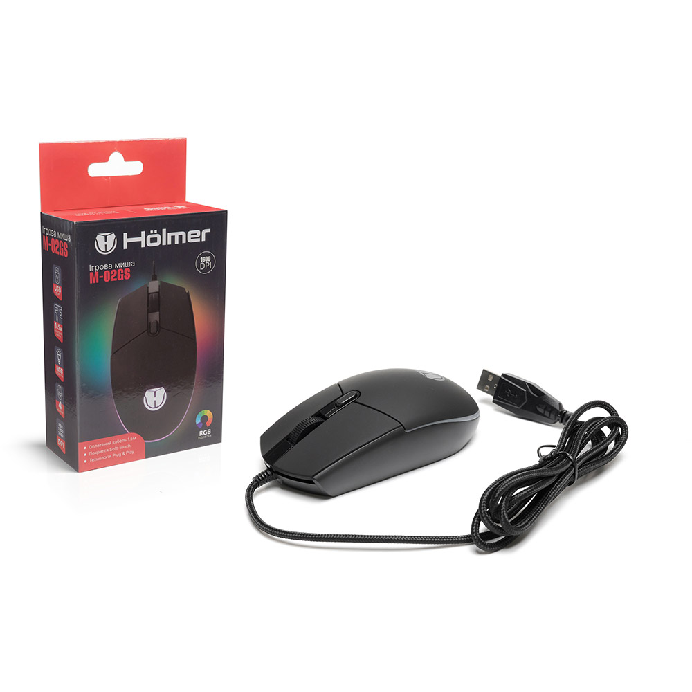 Фото 16 Мышь HOLMER M-02GS Black/Silver