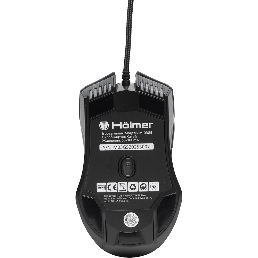 Зовнішній вигляд Миша HOLMER M-03GS Black/Silver