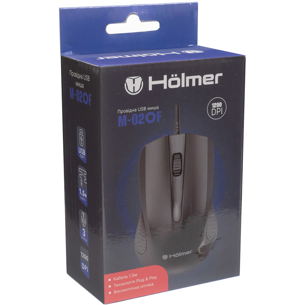 Фото 17 Миша HOLMER M-02OF Black
