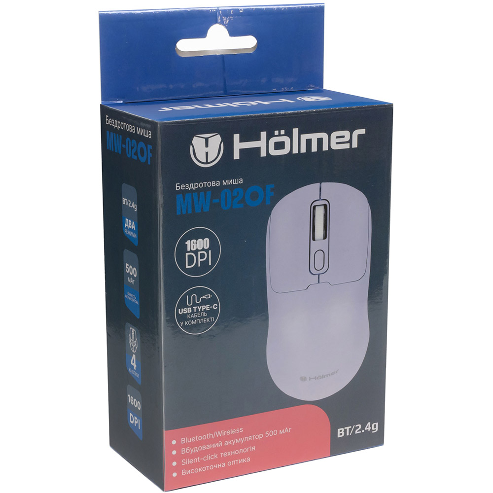 Фото 18 Миша HOLMER MW-02OF White
