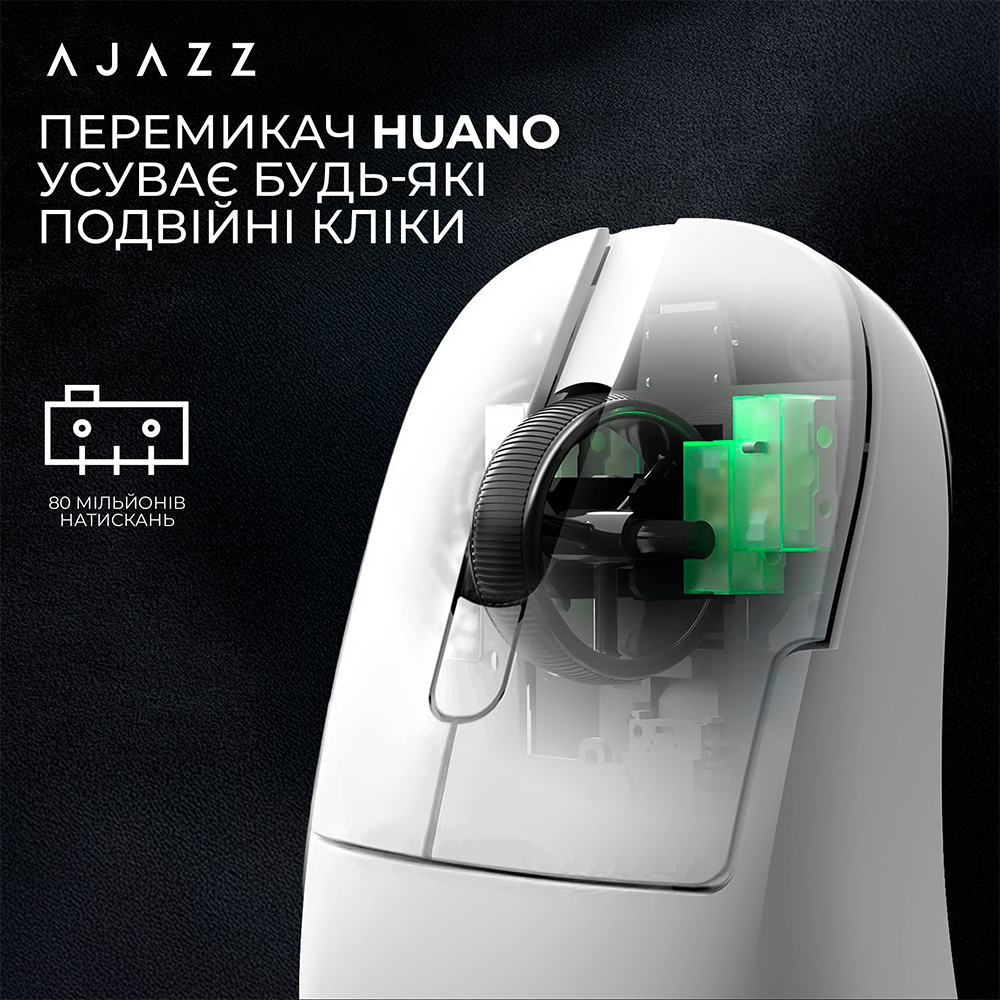 Фото 14 Мышь AJAZZ AJ179P MC Charging Dock Wireless/Bluetooth/USB White (AJ179P-MC-W)