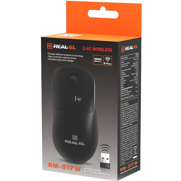 В Україні Миша REAL EL RM-317W Black (EL123200052)