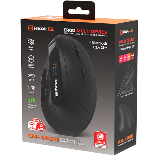 В Україні Миша REAL EL RM-490W Black (EL123200058)
