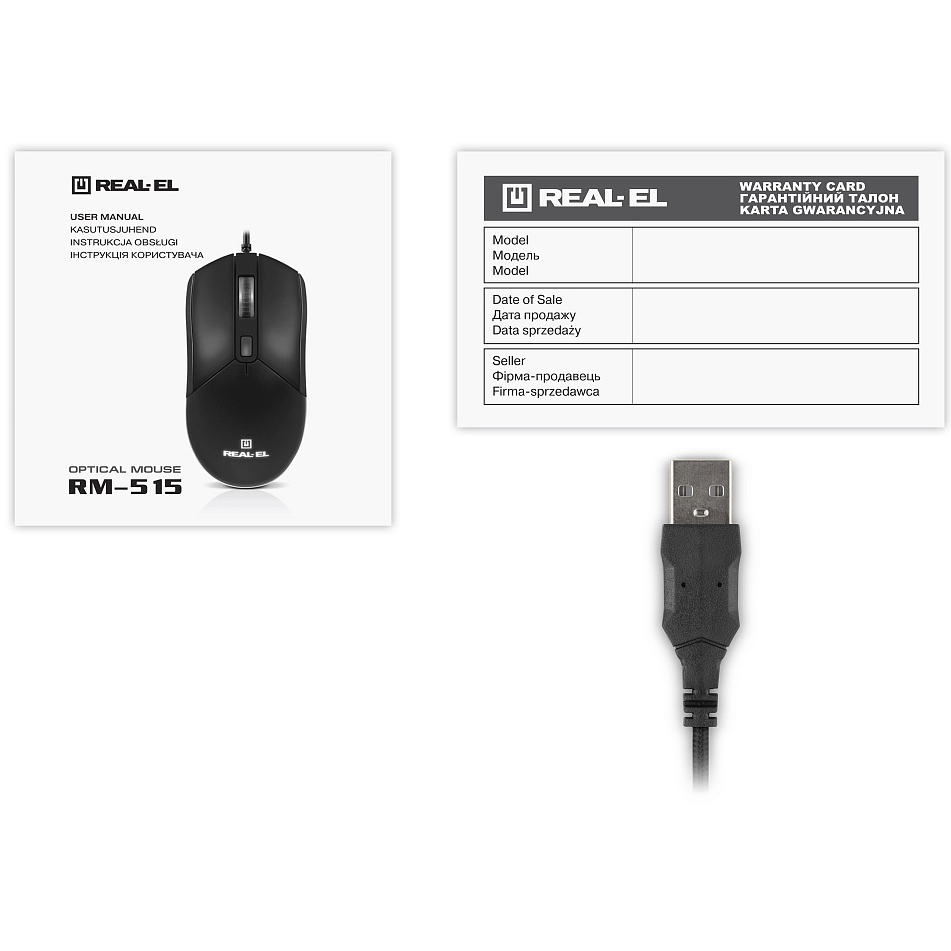 Зображення Миша REAL EL RM-515 Black