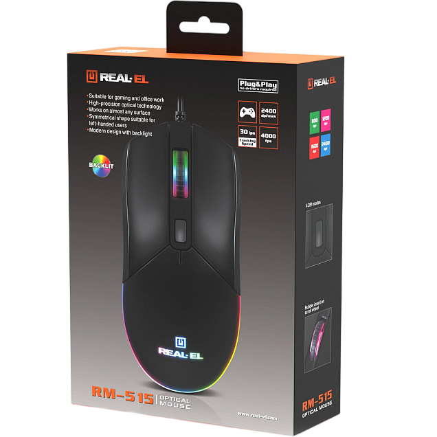 Покупка Миша REAL EL RM-515 Black