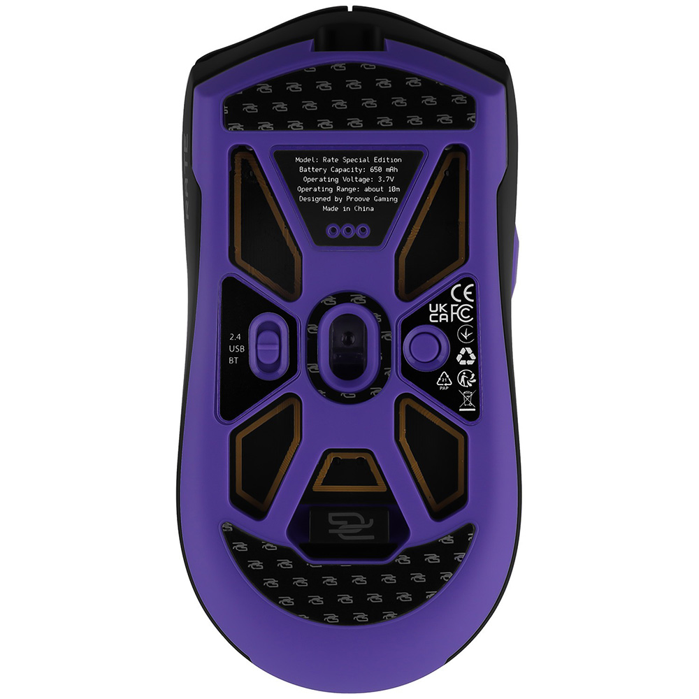 Мышь PROOVE GAMING Rate Special Edition black/purple (CMRTWRS03001) Беспроводное подключение Bluetooth + RF