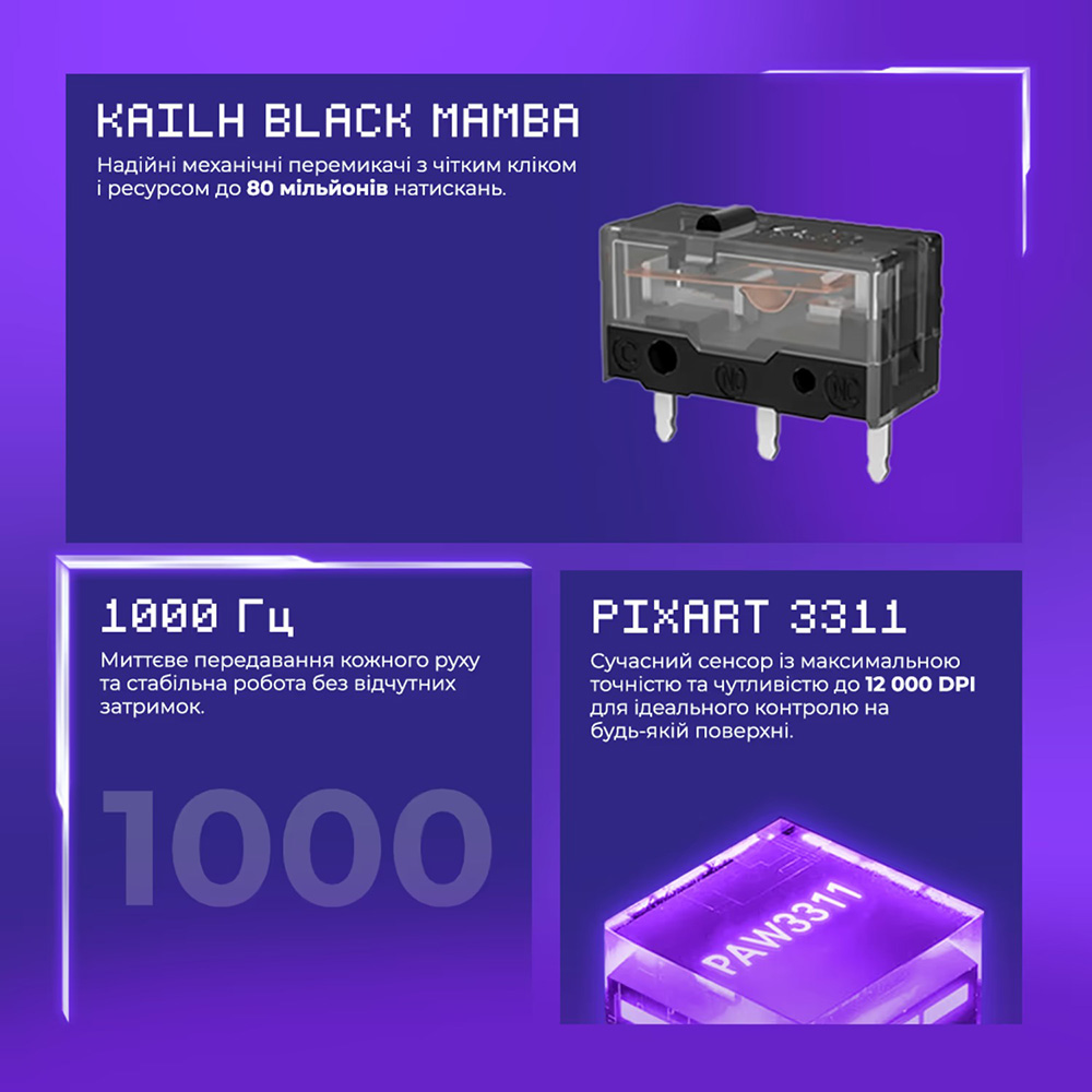 Заказать Мышь PROOVE GAMING Rate Special Edition black/purple (CMRTWRS03001)