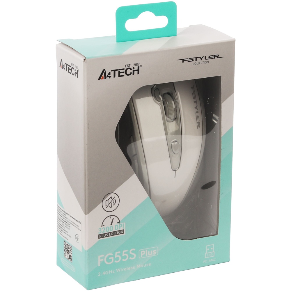 В Фокстрот Мышь A4TECH FG55S Plus (White)