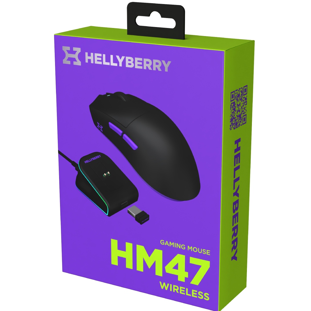 Зображення Миша HATOR Hellyberry HM47 wireless Black-Violet (HM47_black_violet)