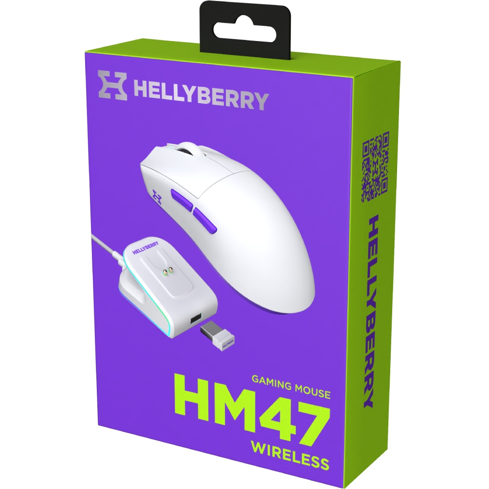 Зображення Миша HATOR Hellyberry HM47 wireless White-Violet (HM47_white_violet)