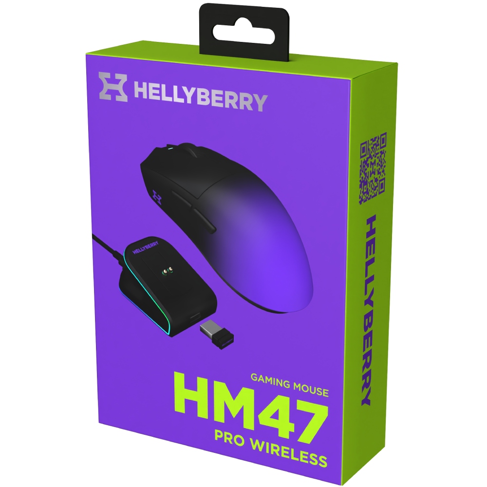 Зображення Миша HATOR Hellyberry HM47 PRO бездротовий Black-Violet gradient (HM47PRO_black_violet)