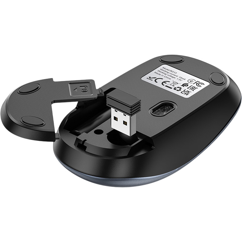 Внешний вид Мышь BOROFONE BG13 Winner 2.4G business wireless Black Metal Gray (6941991109997)