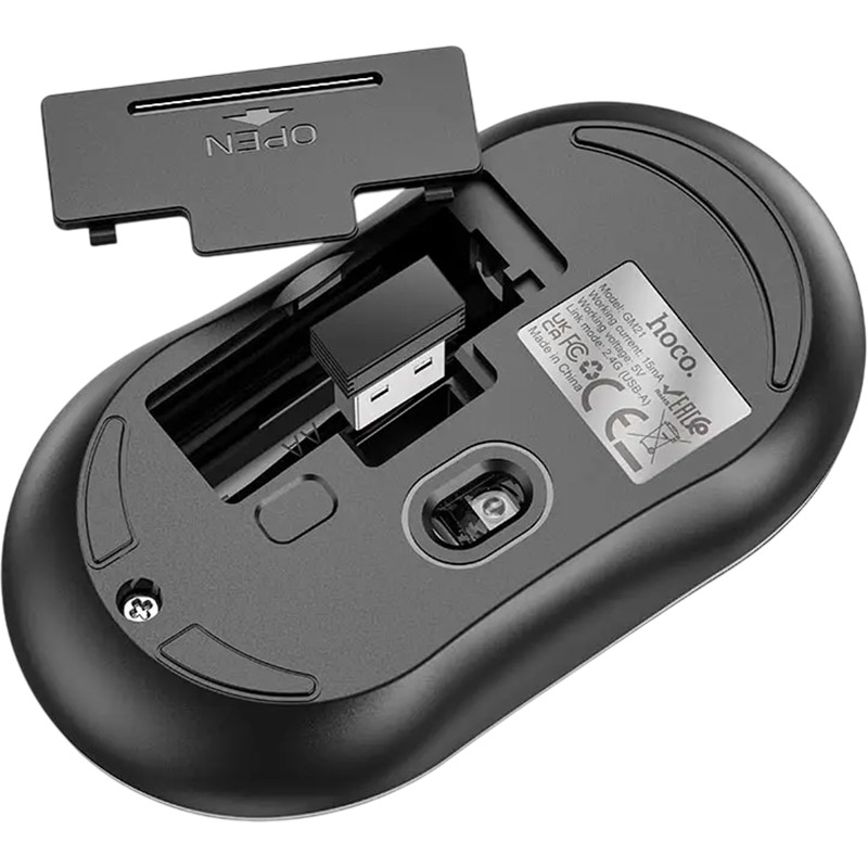 Миша HOCO GM21 Platinum 2.4G business wireless Black Yellow (6931474790941) Бездротове підключення RF