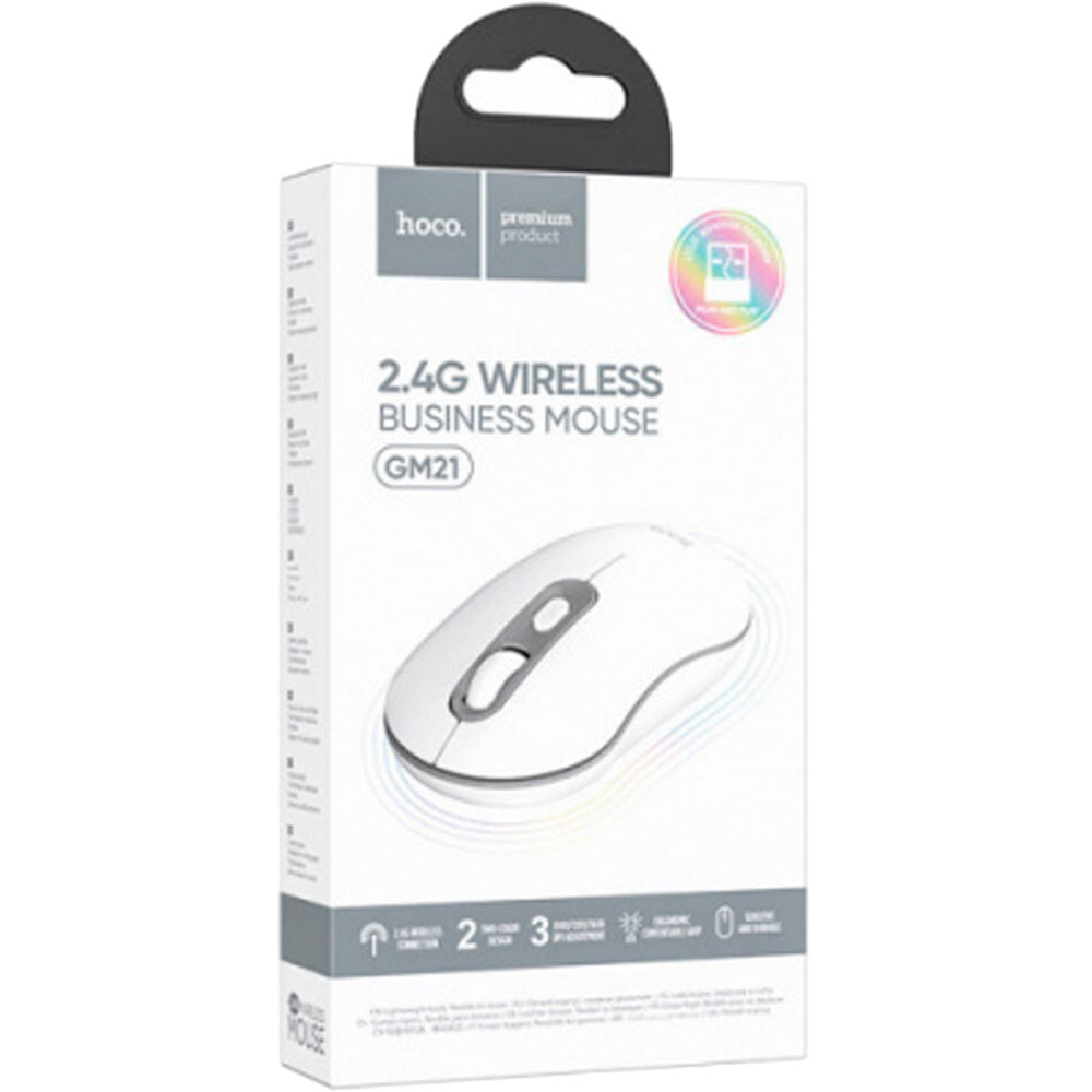 Мышь HOCO GM21 Platinum 2.4G business wireless White Gray (6931474790958) Разрешение сенсора 1600