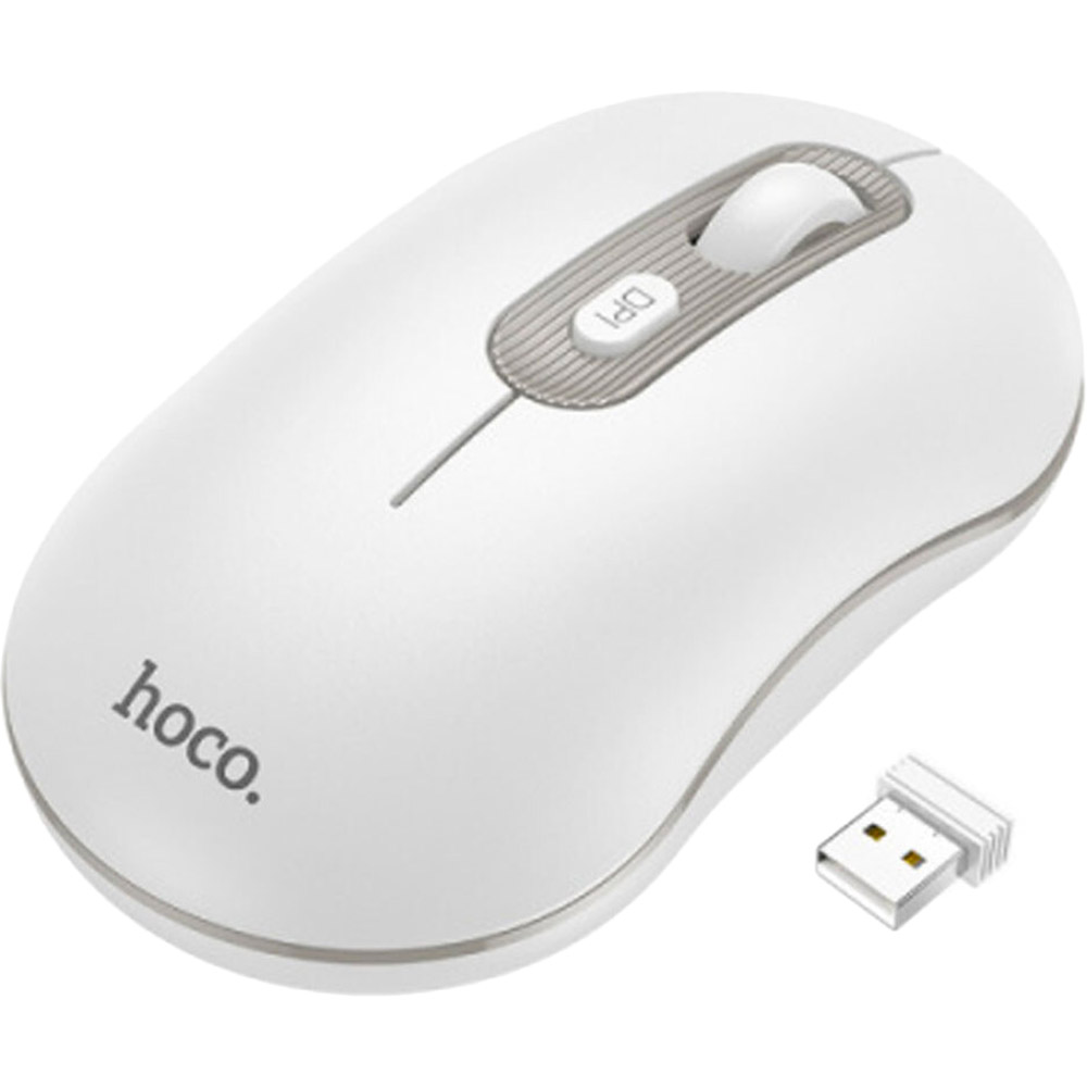 Мышь HOCO GM21 Platinum 2.4G business wireless White Gray (6931474790958) Беспроводное подключение RF
