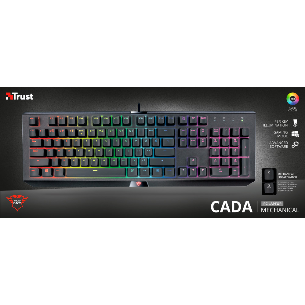 Фото Клавіатура TRUST GXT 890 Cada RGB Mechanical keyboard (22690)