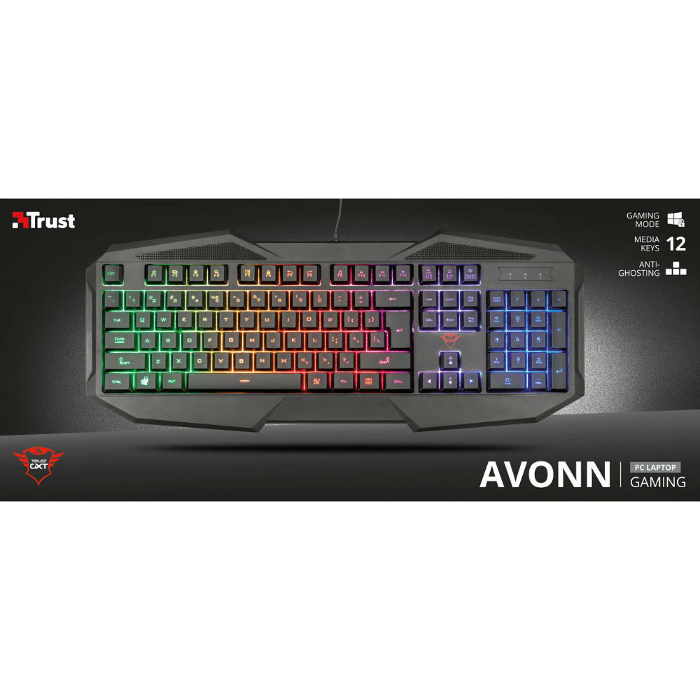 Клавіатура TRUST GXT 830-RW Avonn Gaming Keyboard (22511) Конструкція мембранна