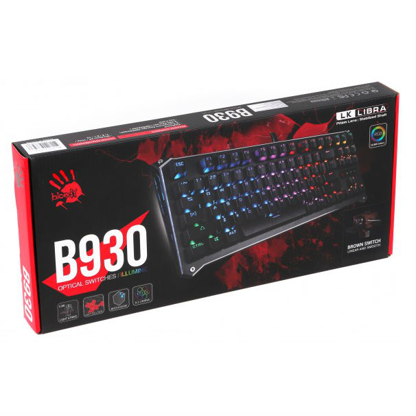 Клавиатура A4TECH B930 RGB Bloody (Black) Подключение проводное