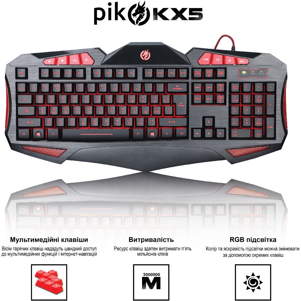 Клавіатура PIKO KX5 Black Комплектація клавіатура