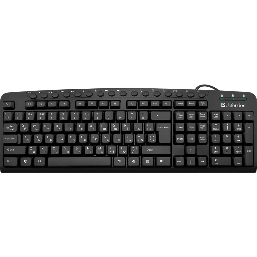 

Клавиатура DEFENDER Focus HB-470 RU Black (45470), (45470) Focus HB-470 RU