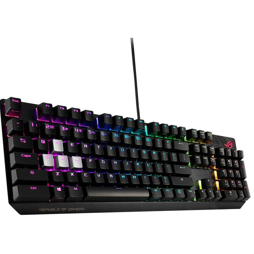 Клавіатура ASUS ROG Strix Scope Cherry MX Red RGB USB (90MP0180-B0RA00) Підключення дротове