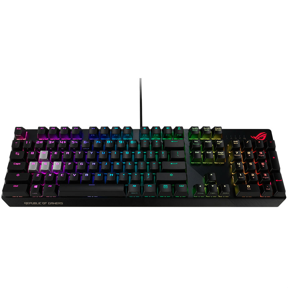 Фото Клавіатура ASUS ROG Strix Scope Cherry MX Red RGB USB (90MP0180-B0RA00)