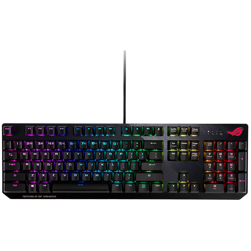 Клавіатура ASUS ROG Strix Scope Cherry MX Red RGB USB (90MP0180-B0RA00)