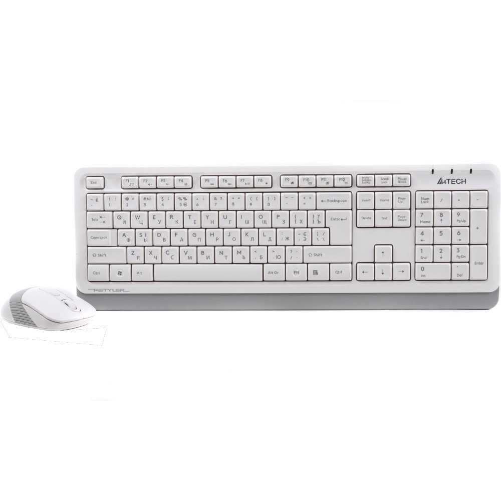 Комплект A4TECH FG1010 White Комплектация клавиатура+мышь