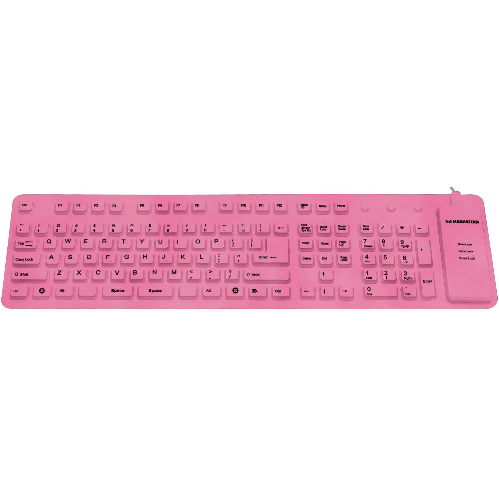 

Клавиатура Manhattan Roll-Up USB Pink (177566), Manhattan Roll-Up, USB, рожева