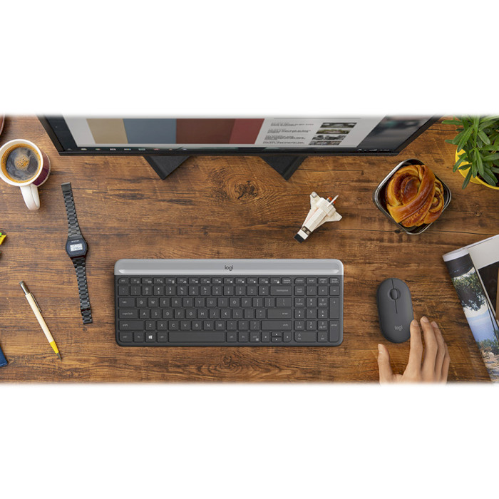 Комплект LOGITECH MK470 Slim Wireless Keyboard + Mouse (920-009206) Подключение беспроводное