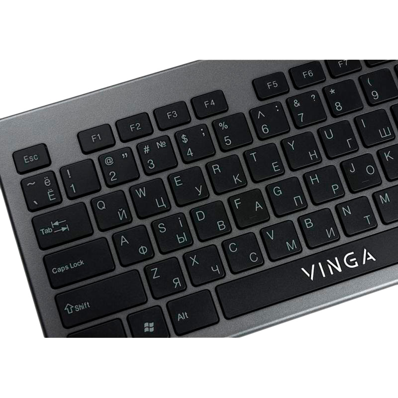 Внешний вид Клавиатура VINGA KB735 black-grey