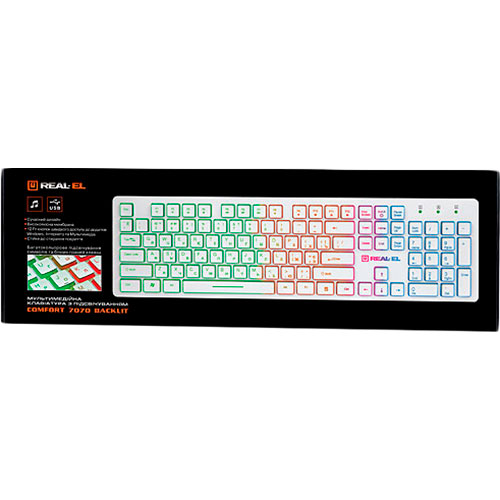 Зовнішній вигляд Клавіатура REAL EL 7070 Comfort Backlit White (EL123100019)