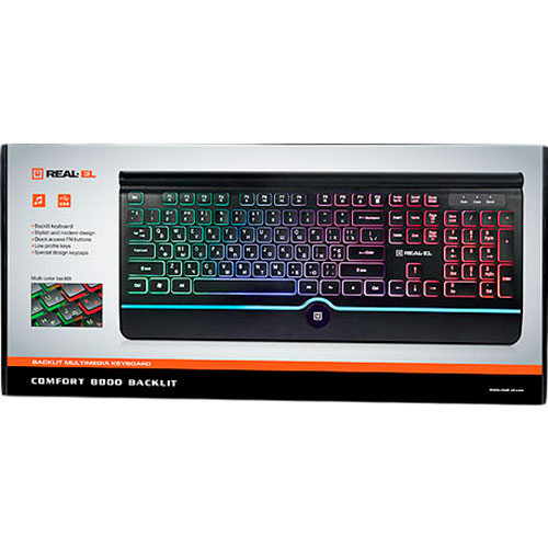 Зовнішній вигляд Клавіатура REAL EL 8000 Comfort Backlit Black (EL123100033)