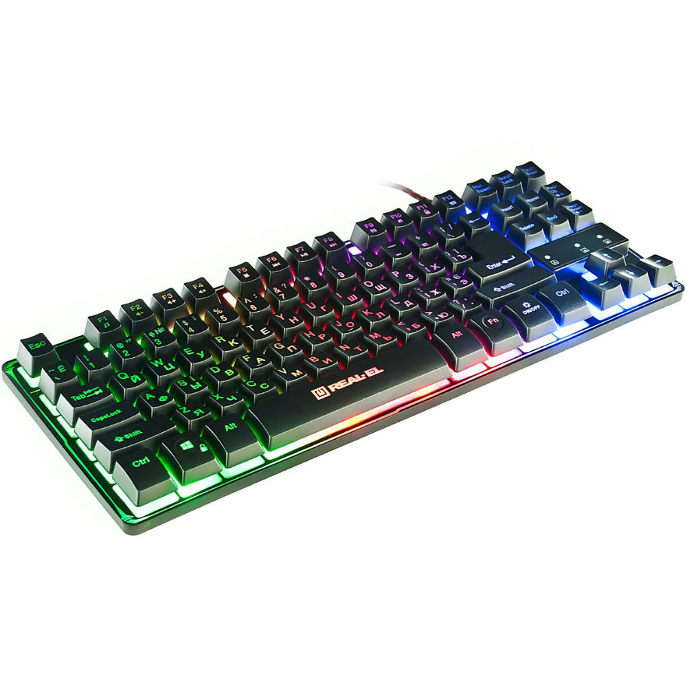 Игровая клавиатура tkl. Real-el Gaming 8710 TKL Backlit. Клавиатура real-el. Real el 8710 Gaming TKL Backlit Black (el123100030). Real-el 8700 Backlit мышь.