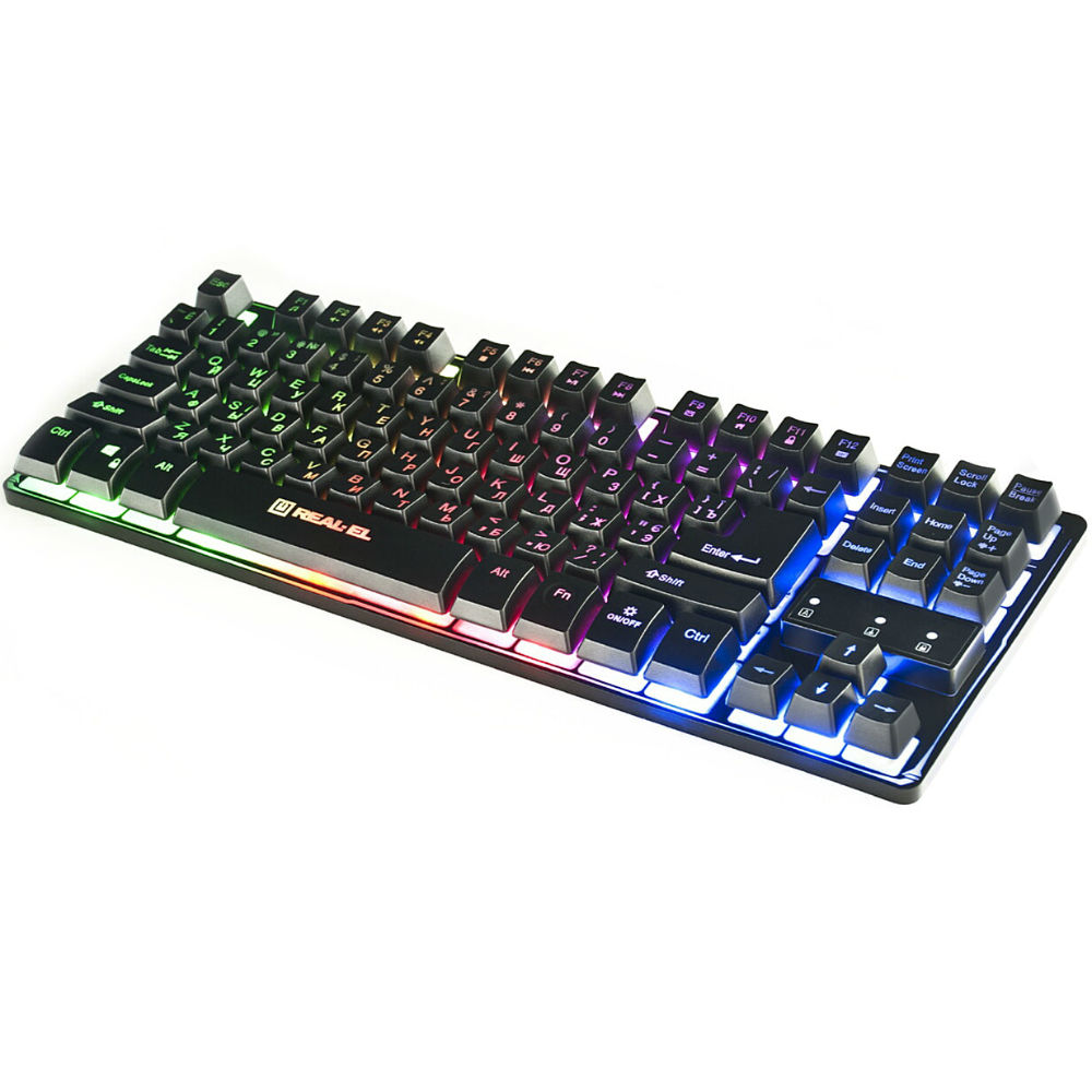 Клавіатура REAL EL 8710 Gaming TKL Backlit Black (EL123100030) Клас ігрова