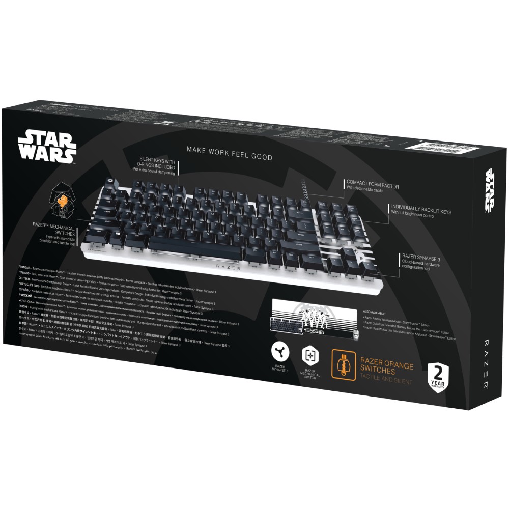 Клавиатура RAZER BlackWidow Lite Silent Stormtrooper Star Wars Edition Orange Switch (RZ03-02640800-R3M1) Конструкция механическая