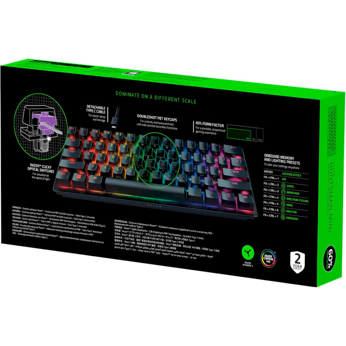 Фото Клавиатура RAZER Huntsman mini ENG red switch (RZ03-03390200-R3M1)