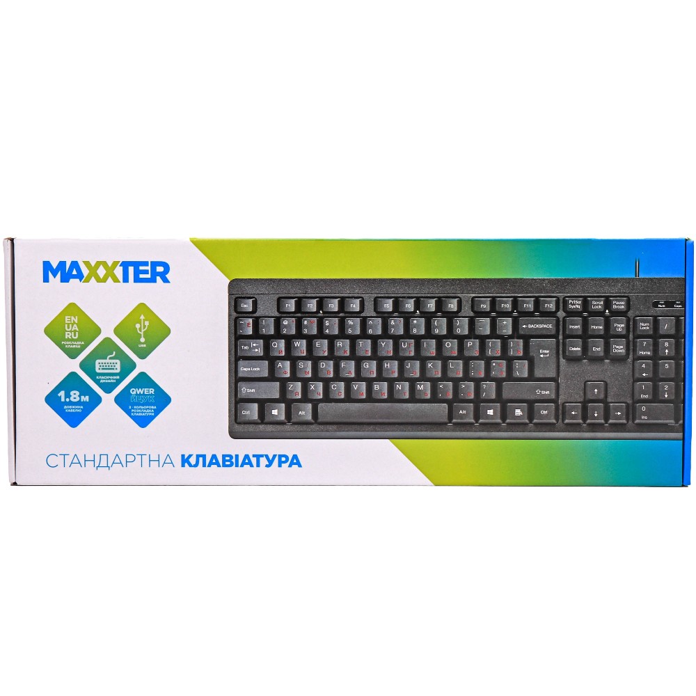 Клавіатура MAXXTER KB-112-U Black Конструкція мембранна