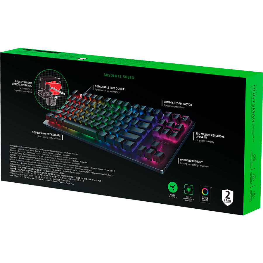 Зовнішній вигляд Клавіатура RAZER Huntsman mini Purple Switch RU (RZ03-03391500-R3R1)