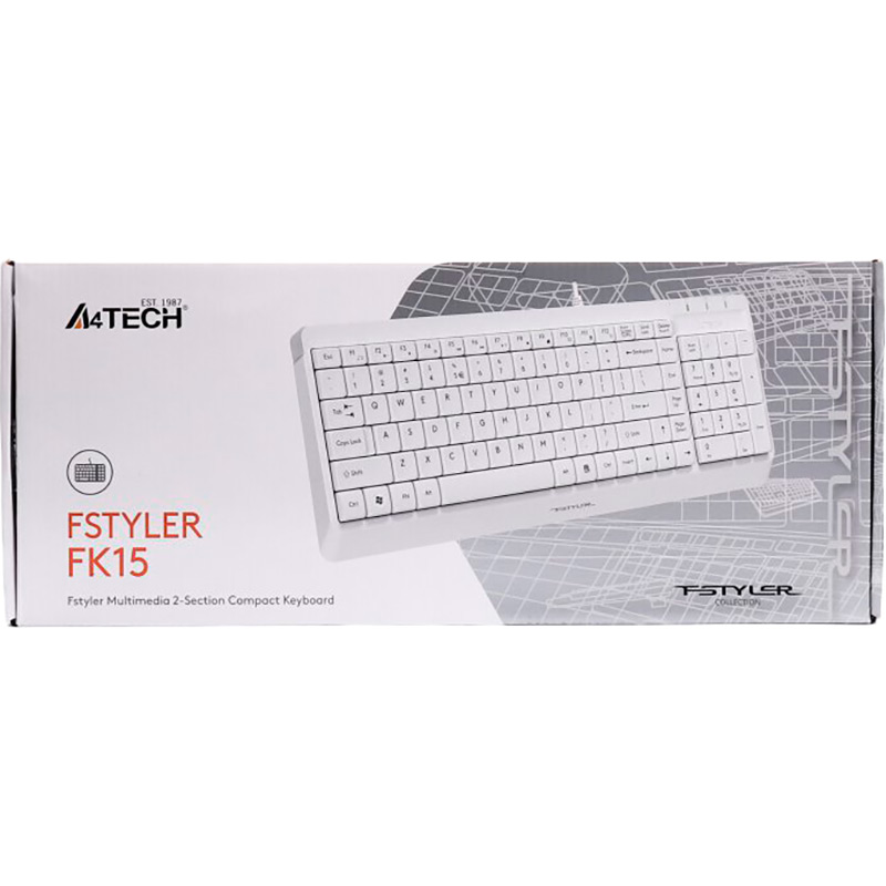 Клавиатура A4TECH Fstyler FK15 White Конструкция мембранная