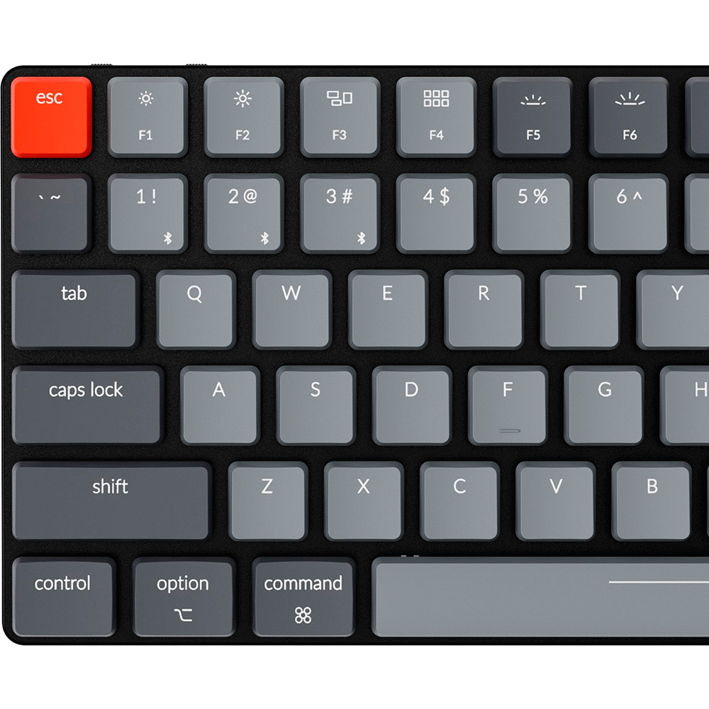 Зовнішній вигляд Бездротова клавіатура Keychron K3 Low Profile Hot-Swap Optical Brown White LED USB Bluetooth Black (K3D3_Keychron)