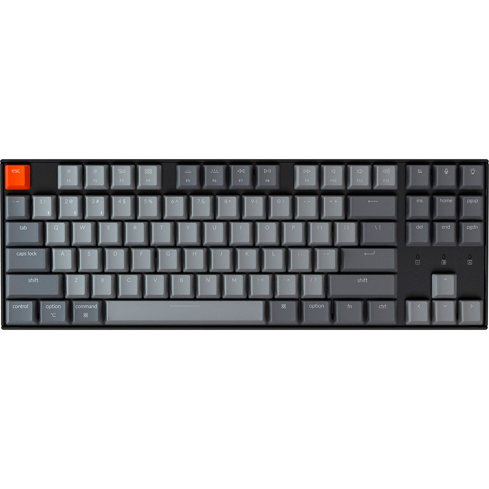 

Клавиатура Keychron K8 Gateron Blue White LED USB Bluetooth Black (K8A2_Keychron), K8 87 Key Gateron White LED Blue