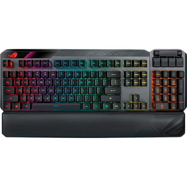 

Клавиатура ASUS ROG Claymore II Red Switch WL/BT/USB RU RGB Black (90MP01W0-BKRA00), ROG CLAYMORE II Red Switch WL/BT/USB RU RGB, Black