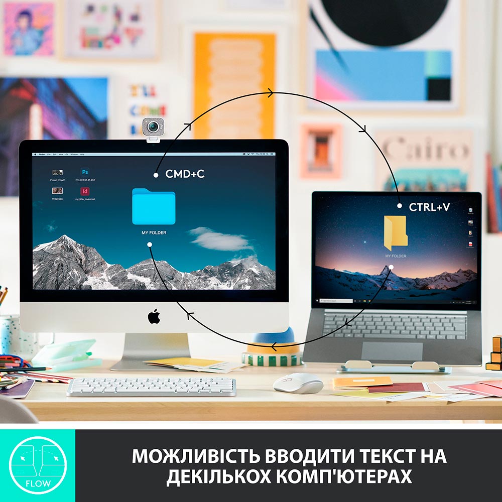 Клавіатура Logitech MX Keys Mini Wireless Illuminated Graphite (920-010501) Підключення бездротове
