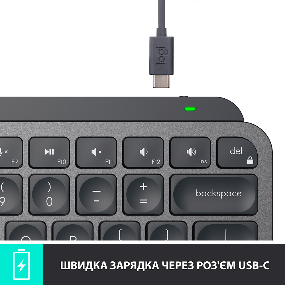 Замовити Клавіатура Logitech MX Keys Mini Wireless Illuminated Graphite (920-010501)