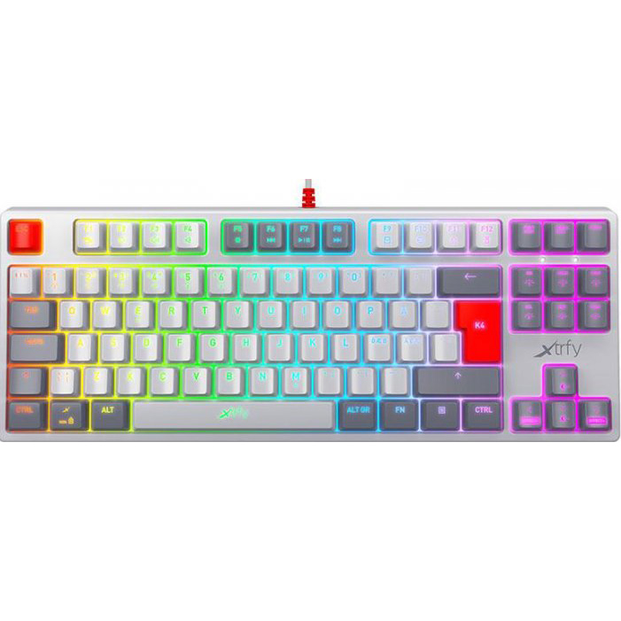 

Клавиатура Xtrfy K4 TKL RGB Kailh Red USB Retro UKR RUS (XG-K4-RGB-TKL-RETRO-RRUS), K4 TKL RGB Kailh Red, RU, Retro