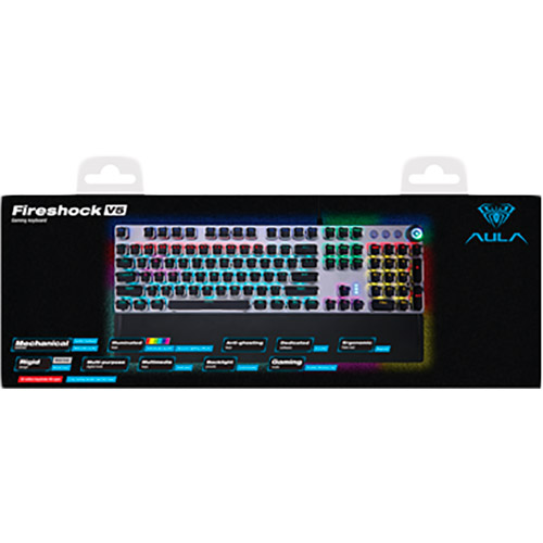 В Украине Клавиатура AULA Fireshock V5 Mechanical Wired Keyboard RED switch Black (6948391240602)