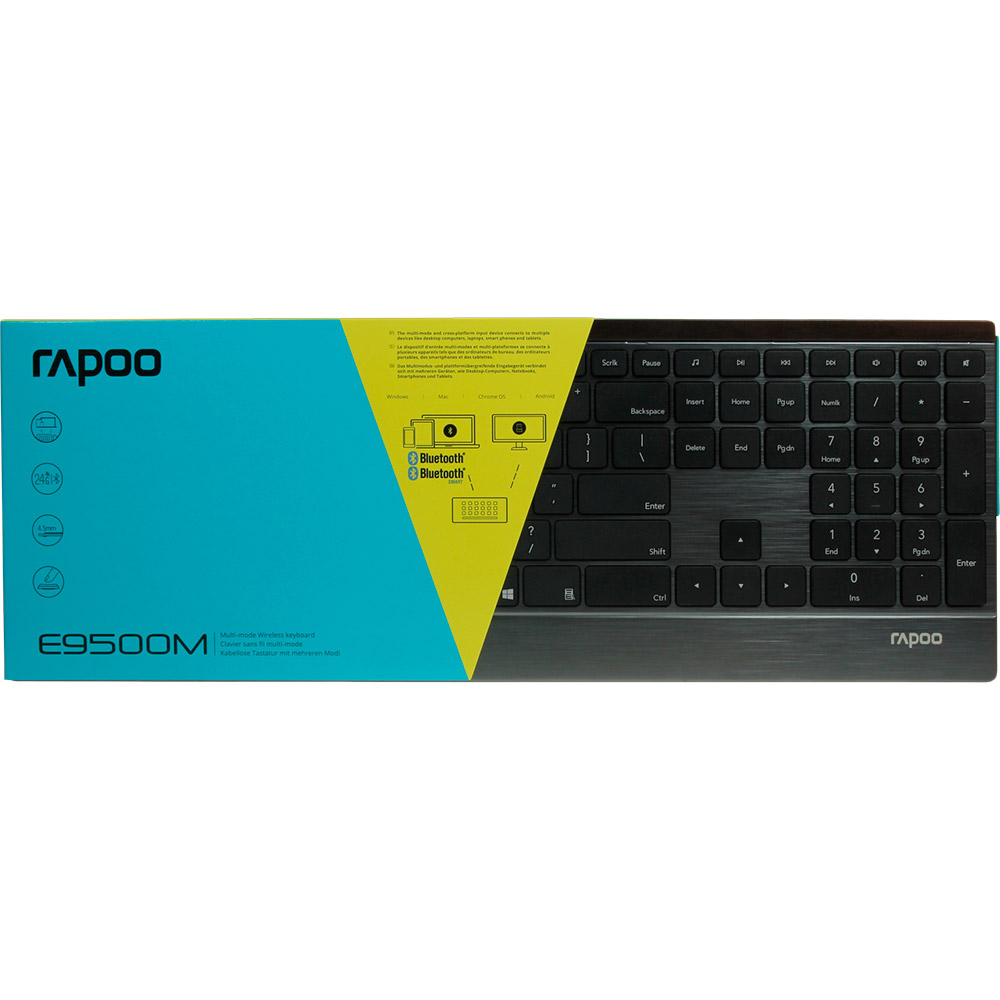 Фото Клавіатура RAPOO E9500M Wireless Black